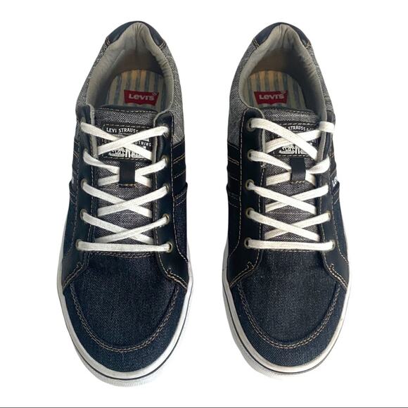 Levis Kids Sneakers Denim Chambray Multi Tonal  Lace Up Low Top Size US 6 - Picture 3 of 15